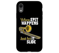 When Spit Happens, Just Let It Slide Funny Band Nerd Humour Coque pour iPhone XR
