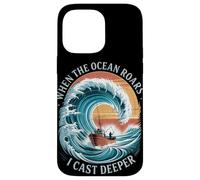 When The Ocean Roars I Cast Deep Summer Saltwater Fishing Coque pour iPhone 14 Pro Max