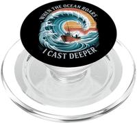 When The Ocean Roars I Cast Deep Summer Saltwater Fishing PopSockets PopGrip pour MagSafe