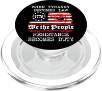 When Tyranny Becomes Law Resist Flag No Kings in America USA PopSockets PopGrip pour MagSafe