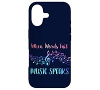 When Words Fail Music Speaks Band Orchestre Professeur Musicien Coque pour iPhone 17
