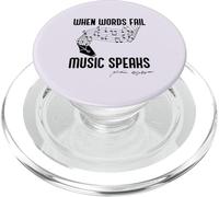 When Words Fail Music Speaks Shakespeare Meme Citation au Dos PopSockets PopGrip pour MagSafe