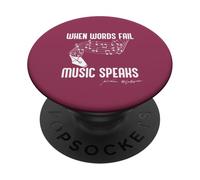 When Words Fail Music Speaks William Shakespeare Meme Citation PopSockets PopGrip Adhésif