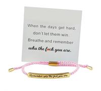 When Words Fail, This Bracelet Speaks - Bracelet tressé de motivation fait à la main, bijou réglable pour femme, cadeau d'encouragement et d'énergie positive, taille unique, Zircone, Pas de gemme