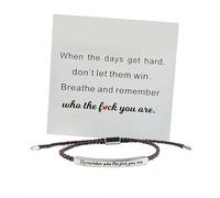 When Words Fail, This Bracelet Speaks - Bracelet tressé de motivation fait à la main, bijou réglable pour femme, cadeau d'encouragement et d'énergie positive, taille unique, Zircone, Pas de gemme