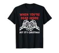 When You're Dead But Its Christmas Squelette Hand Love T-Shirt