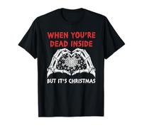 When You're Dead But Its Christmas Squelette Hand Love Vibes T-Shirt