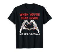 When You're Dead But Its Christmas Squelette Main Love Night T-Shirt