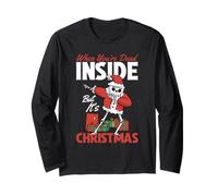 When You're Dead Inside But It's Christmas Squelette Santa Manche Longue