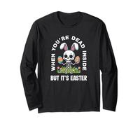 When You're Dead Inside But It's Easter Squelette Bunny Manche Longue