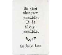 Whenever Possible Be Kind Metal Sign Inspirational 8x12 Inch