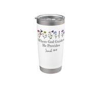Where God Guides He Provides Isaiah 58:11 Jesus Bible Verse Gobelet isotherme en acier inoxydable double paroi