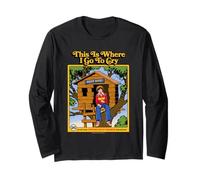Where I Go to Cry Sarcastic Retro Vintage Funny Adult Humor Manche Longue