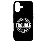 Where I Go Trouble Follows Funny Matching Couple Retro Coque pour iPhone 17