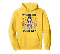 Where My Dogs At Hotdog Patriotic Hot Dogs American USA Flag Sweat à Capuche