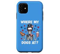 Where My Dogs At Wiener Patriotic Hotdog American USA Flag Coque pour iPhone 11