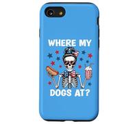 Where My Dogs At Wiener Patriotic Hotdog American USA Flag Coque pour iPhone SE (2020) / 7 / 8