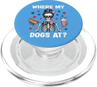 Where My Dogs At Wiener Patriotic Hotdog American USA Flag PopSockets PopGrip pour MagSafe