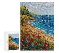 Where Poppies Meet The Waves : Activité sans Écran, 300 PCS Puzzle À Exposer; pour Partager Un Moment Autour De La Table