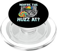 Where The Huzz At Funny Lollipop Cat Meme PopSockets PopGrip pour MagSafe