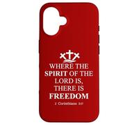 Where The Spirit of The Lord is There's Freedom US Christian Coque pour iPhone 16