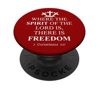 Where The Spirit of The Lord is There's Freedom US Christian PopSockets PopGrip Adhésif