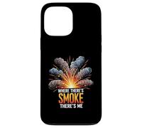 Where There's Smoke There's Me Funny Explosion Design Coque pour iPhone 13 Pro Max