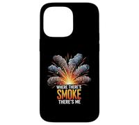 Where There's Smoke There's Me Funny Explosion Design Coque pour iPhone 14 Pro Max