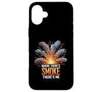 Where There's Smoke There's Me Funny Explosion Design Coque pour iPhone 16 Plus