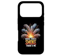 Where There's Smoke There's Me Funny Explosion Design Coque pour iPhone 17 Pro