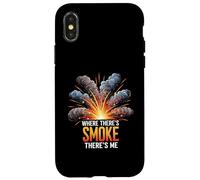Where There's Smoke There's Me Funny Explosion Design Coque pour iPhone X/XS