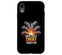 Where There's Smoke There's Me Funny Explosion Design Coque pour iPhone XR