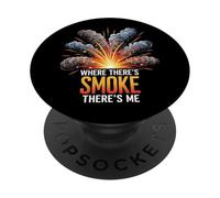 Where There's Smoke There's Me Funny Explosion Design PopSockets PopGrip Adhésif