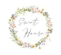WhereHike Autocollant de porte Sweet house - Fleurs roses