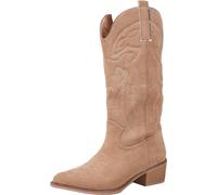 Where's That From - Bottes de cowboy "Desert" pour femmes, brodées, imitation daim WM257 (36 UE) (Beige)