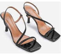 Wheres That From Cross Foot Strap Heels Ladies Noir 6 (39) Female