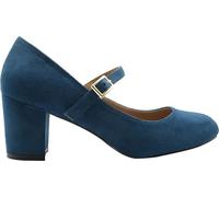 Where's That From - Damen Riemchenschuhe "Araceli", Wildleder WM128 (40 EU Weit) (Marineblau)
