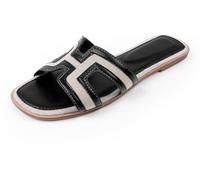 Wheres That From Faux Leather Mae Strapped Slider Sandals Ladies Blk Pu 7 (40) Female