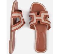 Wheres That From Faux Leather Mae Strapped Slider Sandals Ladies Brown PU 7 (40) Female