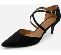 Wheres That From Faux Suede Kennedi Low Kitten Heels Ladies Daim noir 6 (39) Female