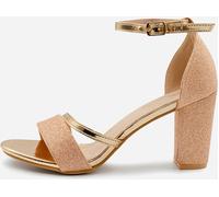 Wheres That From Glitter Perla Mid Block Heel Sandals Ladies Or rose 4 (37) Female