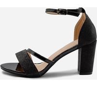 Wheres That From Glitter Perla Mid Block Heel Sandals Ladies Paillettes noires 5 (38) Female