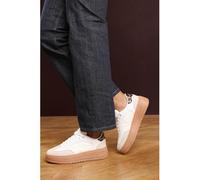 Wheres That From Low Wedge Lace Up Trainer With Leopard Print Heel Detail Blanc/Léopard 5 (38) Female