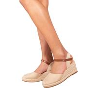 Where's That From - Sandales Damen "Blakely", Faux cuir WM378 (41 EU) (Beige)