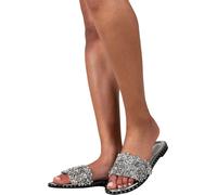 Where's That From - Sandales de bain pour femmes "Belle", Glitter WM104 (38 EU) (Silver)