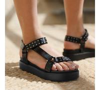 Wheres That From Where's Strap Flat Sandals Noir 3 (36) Female