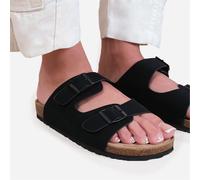 Wheres That From Wheres Two-Strap Buckle Detail Flat Sandals Nubuck noir 4 (37) Female