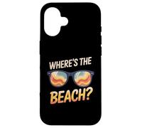 Wheres The Beach Funny Sunset Wave Ocean Lunettes de soleil d'été Coque pour iPhone 16