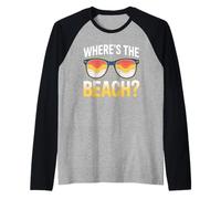 Wheres The Beach Funny Sunset Wave Ocean Lunettes de soleil d'été Manche Raglan