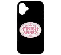 Where's The Finish Wine Lover Runner Course Joke Citation Coque pour iPhone 16 Plus
